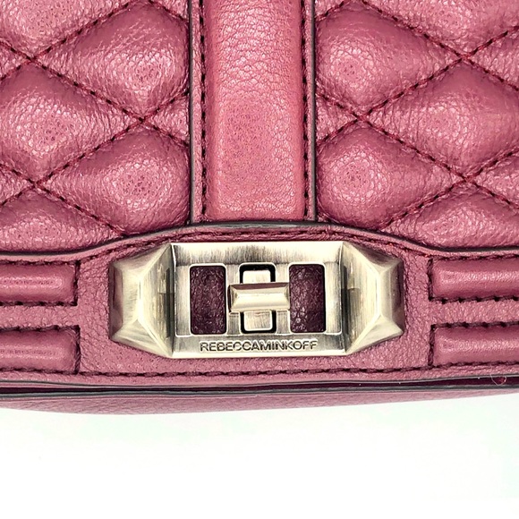 REBECCA MINKOFF QUILTED LEATHER LOVE CROSSBODY BAG - Picture 11 of 15